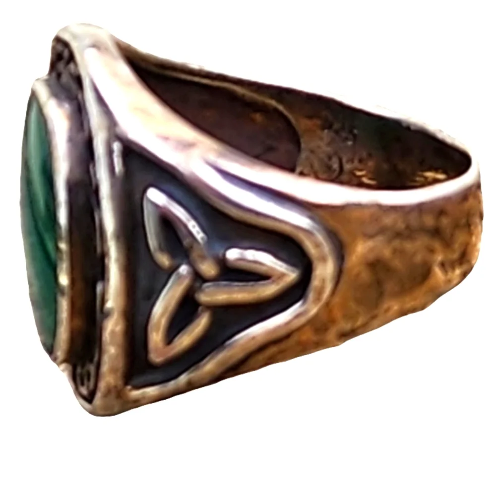 Sterling silver Celtic green at gate ring size 10.5 unisex ST PATTY'S Je… - Picture 4 of 7